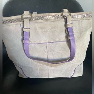Coach Suede purple limited edition shoulder/tote bag.